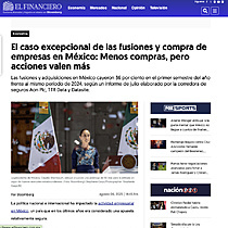 El caso excepcional de las fusiones y compra de empresas en Mxico: Menos compras, pero acciones valen ms